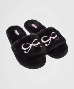 Fake Fur Slippers Bow<Hunkemöller Discount