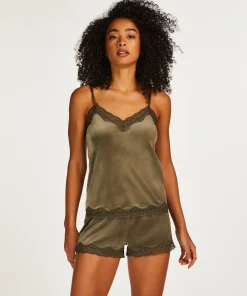 Shorts Aus Velours Mit Spitze<Hunkemöller Discount