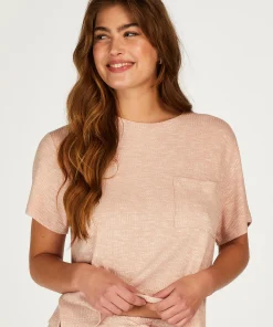 Top Mit Kurzen Armeln Rib<Hunkemöller Clearance