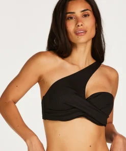 Wattiertes Push-Up Bügel-Bikini-Oberteil Nero Rib<Hunkemöller New